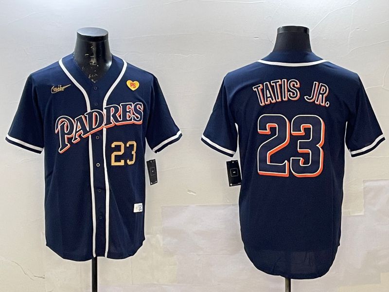 Men San Diego Padres #23 Tatis jr Blue Throwback Game 2025 Nike MLB Jersey style 9
